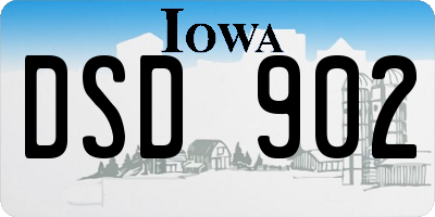 IA license plate DSD902
