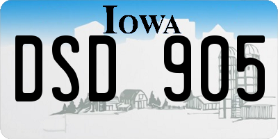 IA license plate DSD905
