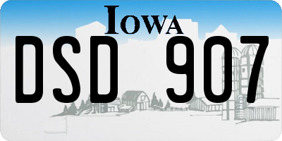 IA license plate DSD907