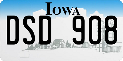 IA license plate DSD908