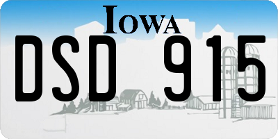 IA license plate DSD915