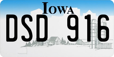 IA license plate DSD916