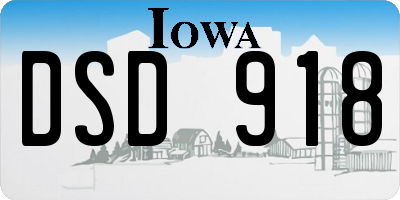 IA license plate DSD918