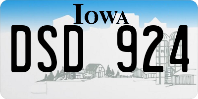 IA license plate DSD924