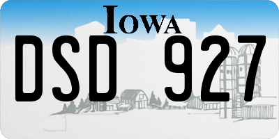 IA license plate DSD927