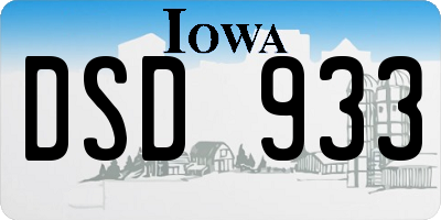 IA license plate DSD933
