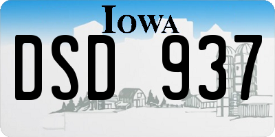 IA license plate DSD937