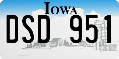 IA license plate DSD951