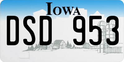 IA license plate DSD953