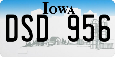 IA license plate DSD956