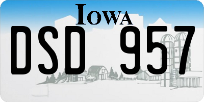IA license plate DSD957