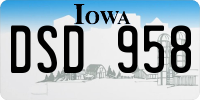 IA license plate DSD958