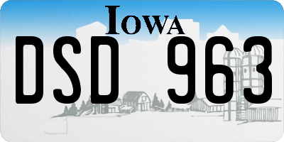 IA license plate DSD963