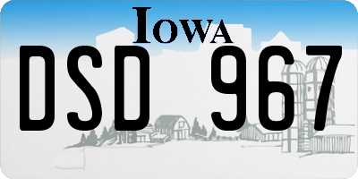 IA license plate DSD967