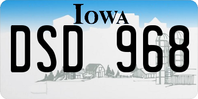 IA license plate DSD968