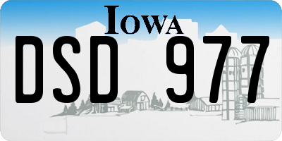 IA license plate DSD977