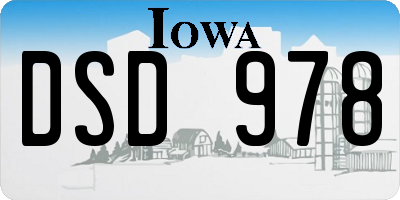 IA license plate DSD978