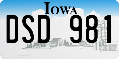 IA license plate DSD981