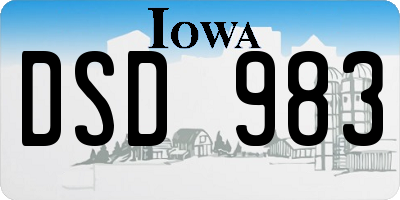 IA license plate DSD983