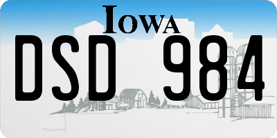 IA license plate DSD984