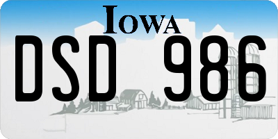IA license plate DSD986