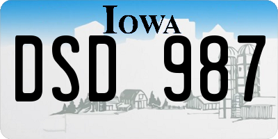 IA license plate DSD987