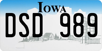 IA license plate DSD989