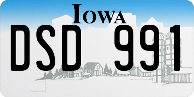 IA license plate DSD991