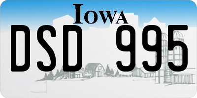 IA license plate DSD995