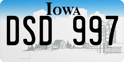 IA license plate DSD997