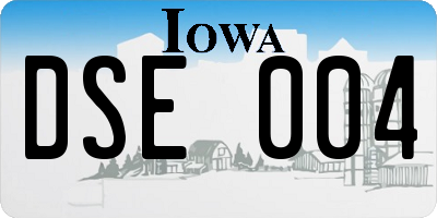 IA license plate DSE004