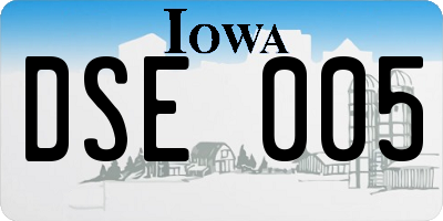 IA license plate DSE005