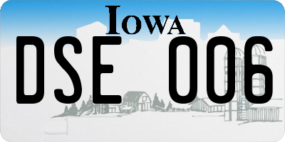IA license plate DSE006