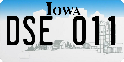 IA license plate DSE011