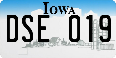 IA license plate DSE019