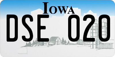 IA license plate DSE020