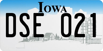 IA license plate DSE021