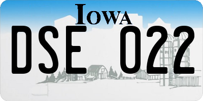 IA license plate DSE022