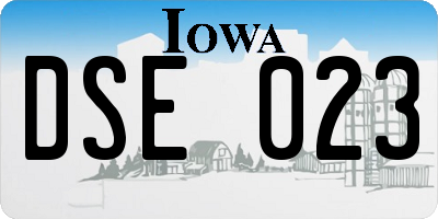 IA license plate DSE023