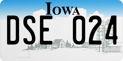 IA license plate DSE024