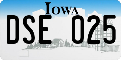 IA license plate DSE025