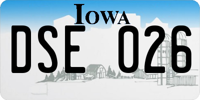 IA license plate DSE026