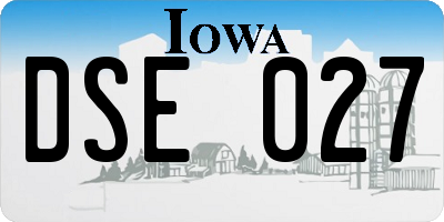 IA license plate DSE027