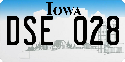 IA license plate DSE028
