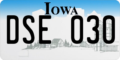 IA license plate DSE030