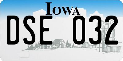 IA license plate DSE032