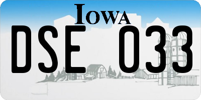 IA license plate DSE033