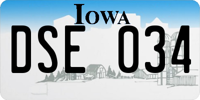 IA license plate DSE034