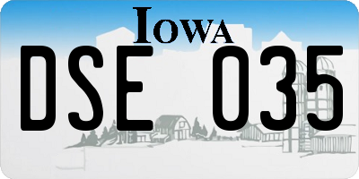 IA license plate DSE035