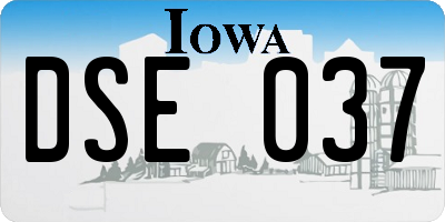 IA license plate DSE037